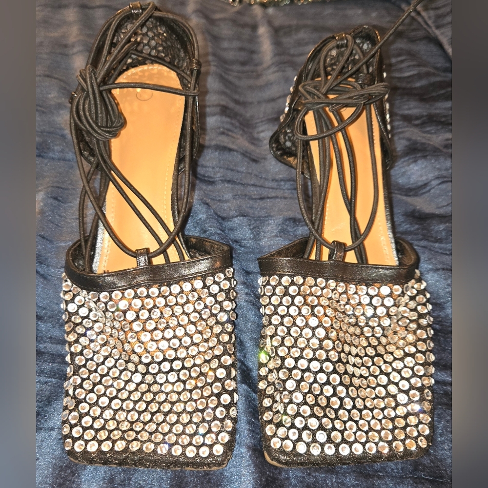 Elegant Black and Silver Women's Shoes